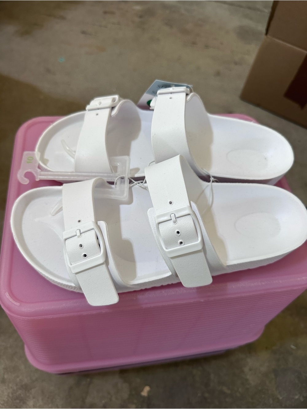 Target White Double-Buckle Women's Slide Sandals
